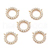 Brass Micro Pave Cubic Zirconia Pendants ZIRC-P092-025G-RS-1