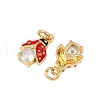 Brass Micro Pave Cubic Zirconia Pendants KK-C095-08B-G-2