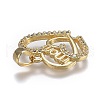 Brass Micro Pave Clear Cubic Zirconia Pendants ZIRC-A011-06G-3