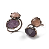 Natural Amethyst & Rose Quartz Rings RJEW-B122-04R-05-4
