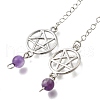 Alloy Flat Round with Star Dowsing Pendulums G-M447-05P-2