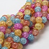 Crackle Glass Round Beads Strands CCG-E001-6mm-02-1