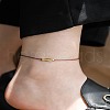 Adjustable Brass Fish Braided Bead Anklets WGBBA61-02-1