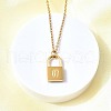 304 Stainless Steel Rolo Chain Pendant Necklaces NJEW-S444-01G-15-4