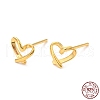 Open Heart 925 Sterling Silver Stud Earrings EJEW-I259-07G-3