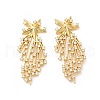 Rack Plating Brass Micro Pave Cubic Zirconia Stud Earrings for Women EJEW-H091-23G-2
