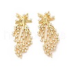 Rack Plating Brass Micro Pave Cubic Zirconia Stud Earrings for Women EJEW-H091-23G-2