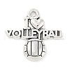 Tibetan Style Alloy Message Pendants TIBEP-Q043-099-RS-1