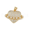 Brass Micro Pave Cubic Zirconia Pendants KK-S528-14G-1