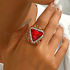 Unique Brass Triangle Ring with Rhinestone for Women HQ8887-2-1