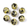 Bohemian Style Printed Schima Wood Beads WOOD-T032-31G-1