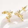 Brass Stud Earrings EJEW-F359-01G-5