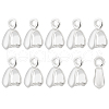 BENECREAT 10Pcs 925 Sterling Silver Ice Pick Pinch Bails FIND-BC0003-84-1