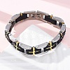 304 Stainless Steel Panther Chain Bracelets for Women Men BJEW-R018-02GP-1