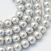 Baking Painted Pearlized Glass Pearl Round Bead Strands X-HY-Q003-6mm-62-1