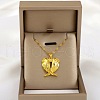 Heart Wing Stainless Steel Clear Cubic Zirconia Pendant Necklaces for Women FS-WG5CA89-01-2