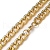 201 Stainless Steel Curb Chain Necklace & Rectangle Link Bracelet SJEW-F220-02C-3