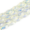 Transparency Electroplate Glass Beads Strands GLAA-T023-40A-07-1
