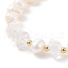 Natural Mixed Stone Chips & Pearl Beaded Bracelet with Enamel Lighting Bolt Charms BJEW-JB08332-M-7