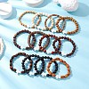 12Pcs Dyed Synthetic & Natural Gemstone and Natural Wood Beads Stretch Bracelet Set for Women Men BJEW-JB11564-2