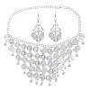 Coin Tassel Alloy Pendant Necklaces & Dangle Earrings Sets FS-WG02570-02-2