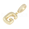 Brass Micro Pave Clear Cubic Zirconia Pendants KK-M289-01G-G-2