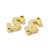 Rack Plating Brass Letter Connector Charms KK-C007-38G-S-3
