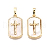 Brass & Shell Pendants KK-N254-207G-1