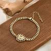 Brass Micro Pave Clear Cubic Zirconia Link Bracelets BJEW-Z082-03G-03-1