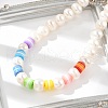 Mother's Day Jewellery Natural Pearl & Acrylic Column Beaded Necklaces NJEW-C070-03-2