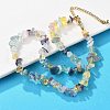 Natural Fluorite Chips Beaded Necklace X-NJEW-FZ00004-08-2