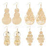 ANATTASOUL 4 Pairs 4 Style Alloy Cluster Dangle Earrings EJEW-AN0004-25-1