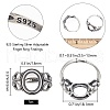Beebeecraft 1Pc 925 Sterling Silver Adjustable Ring Findings STER-BBC0006-02-2