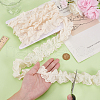 MAYJOYDIY US 3 Yards Cotton Flower Embroidery Pleated Lace Ribbon OCOR-MA0001-14A-3