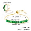 Chic Rectangle Brass Rhinestone Slider Bracelets & Cuff Rings Sets for Daily Wear VC3129-2-2