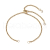 2Pcs 2 Colors 304 Stainless Steel Rolo Chain Bracelet Slider Making AJEW-JB01243-2