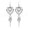 Gothic Heart Cross Skull Dangle Earrings MU2245-5