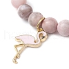 Natural Pink Zebra Jasper Beads Stretch Bracelets for Women BJEW-JB11451-3