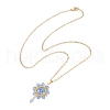 Flower Handmade Seed Beads & AB Color Glass Beaded Pendant Necklaces NJEW-MZ00084-04-4