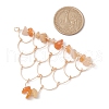 Natural Red Aventurine Chip Copper Wire Wrapped Connector Charms PALLOY-JF03030-05-2