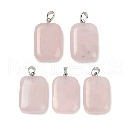 Natural Rose Quartz Pendants G-C184-02-1