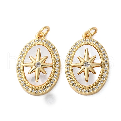 Brass Micro Pave Cubic Zirconia Pendants KK-U070-24G-1