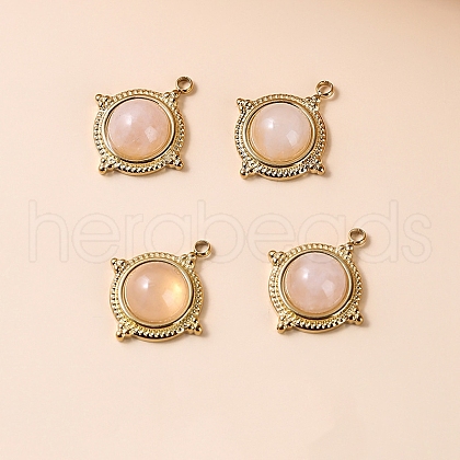 Alloy Natural Rose Quartz Pendants PW-WG09F47-04-1