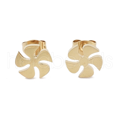 PVD Vacuum Plating 304 Stainless Steel Stud Earrings for Women EJEW-A048-23G-1