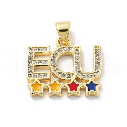 Brass Micro Pave Cubic Zirconia Pendants KK-Z098-12G-1