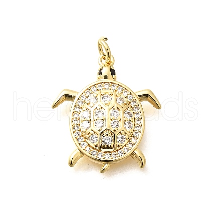 Brass Micro Pave Cubic Zirconia Pendants KK-Q040-02M-G-1