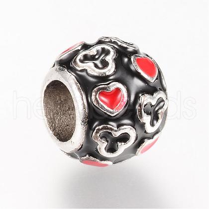 Alloy Enamel European Beads MPDL-S055-04-1