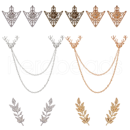 DELORIGIN 7 Pairs 7 Styles Alloy Brooch Pins JEWB-DR0001-04-1
