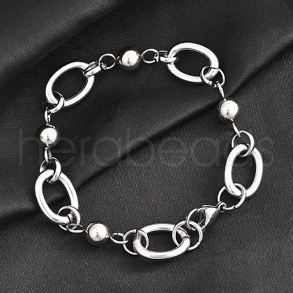 Tarnish Resistant 304 Stainless Steel Chain Bracelets BJEW-L661-09P-1