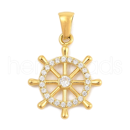Ion Plating(IP) 304 Stainless Steel Micro Pave Cubic Zirconia Pendants STAS-D112-03G-02-1